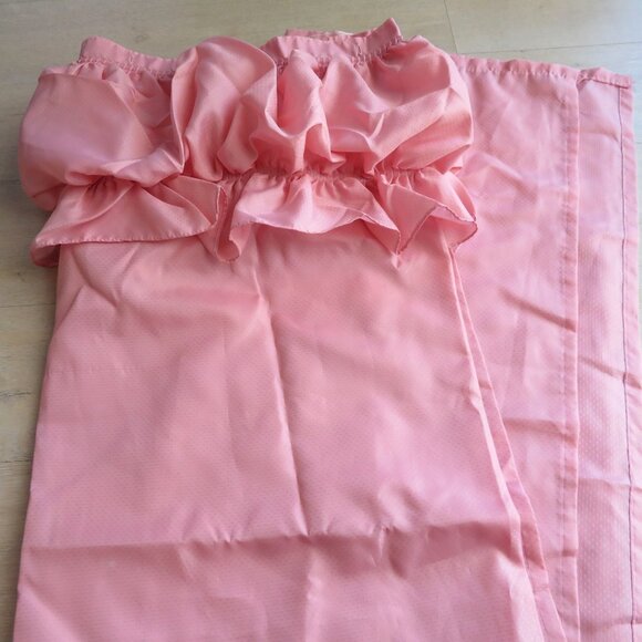 Vintage Fabric Shower Curtain Blouson Valance Pink Swiss Poka Dot Cottage NEW - Picture 1 of 9